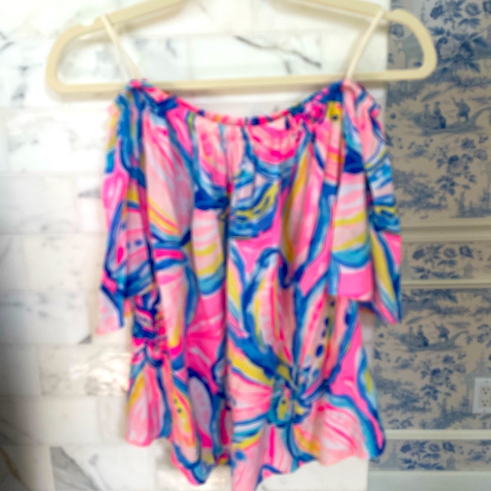 Vibrant Pink and Blue Women's Top